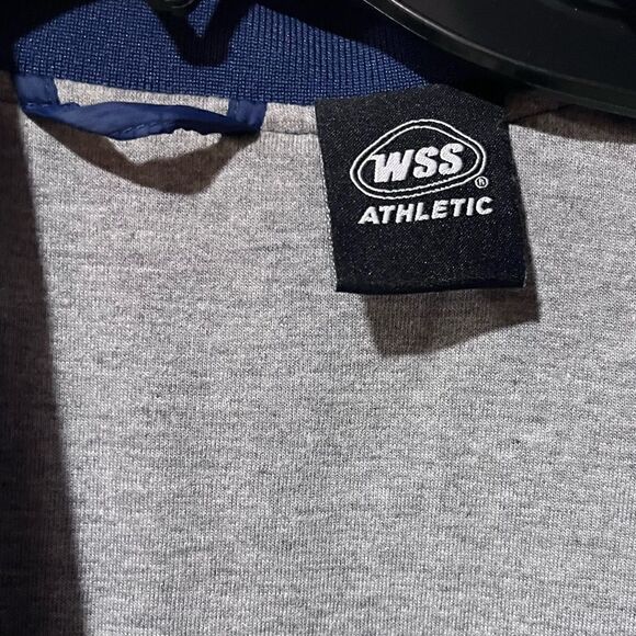 WSS BLUE STRIPE BOMBER VARSITY JACKET SMALL - Picture 2 of 6